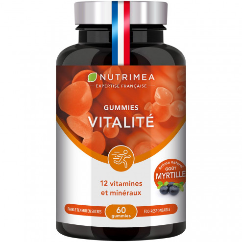 Fond blanc du pilulier de Gummies Vitamines