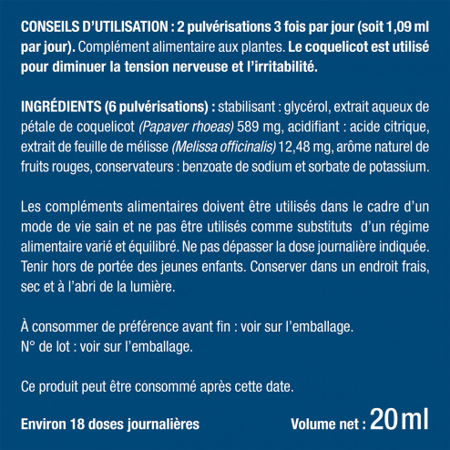 Bienfaits et contre indications pour Spray anti-stress