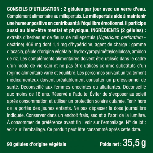 Bienfaits et contre indications pour Millepertuis