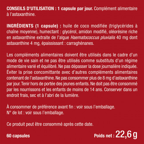 astaxanthine composition