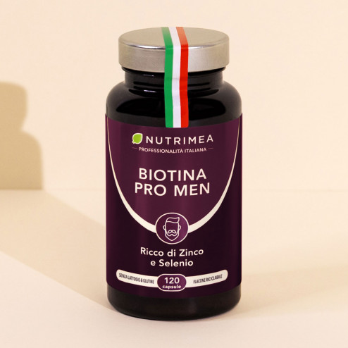 Integratore biotina in capsule per stimolare la crescita di barba e capelli negli uomini