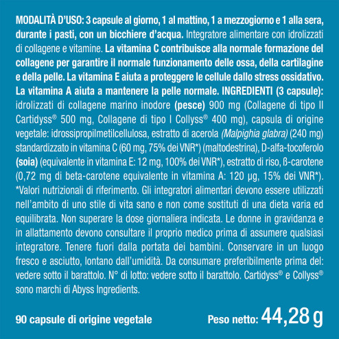 capsule di collagene marino idrolizzato etichetta ingredienti con benefici e controindicazioni