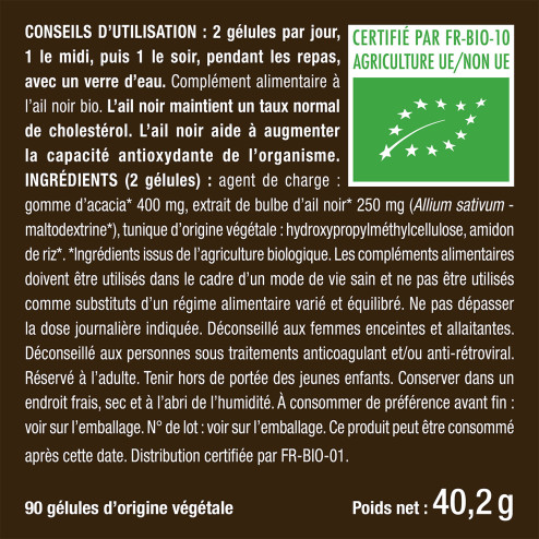 Bienfaits et contre indications pour Ail Noir BIO fermenté