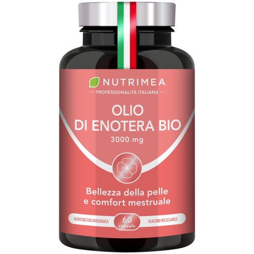 Capsule molli di Olio di Enotera Bio Nutrimea: pratiche, facili da deglutire e ricche di acidi grassi essenziali