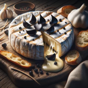 Illustration fromage Brie au Four avec Ail Noir
