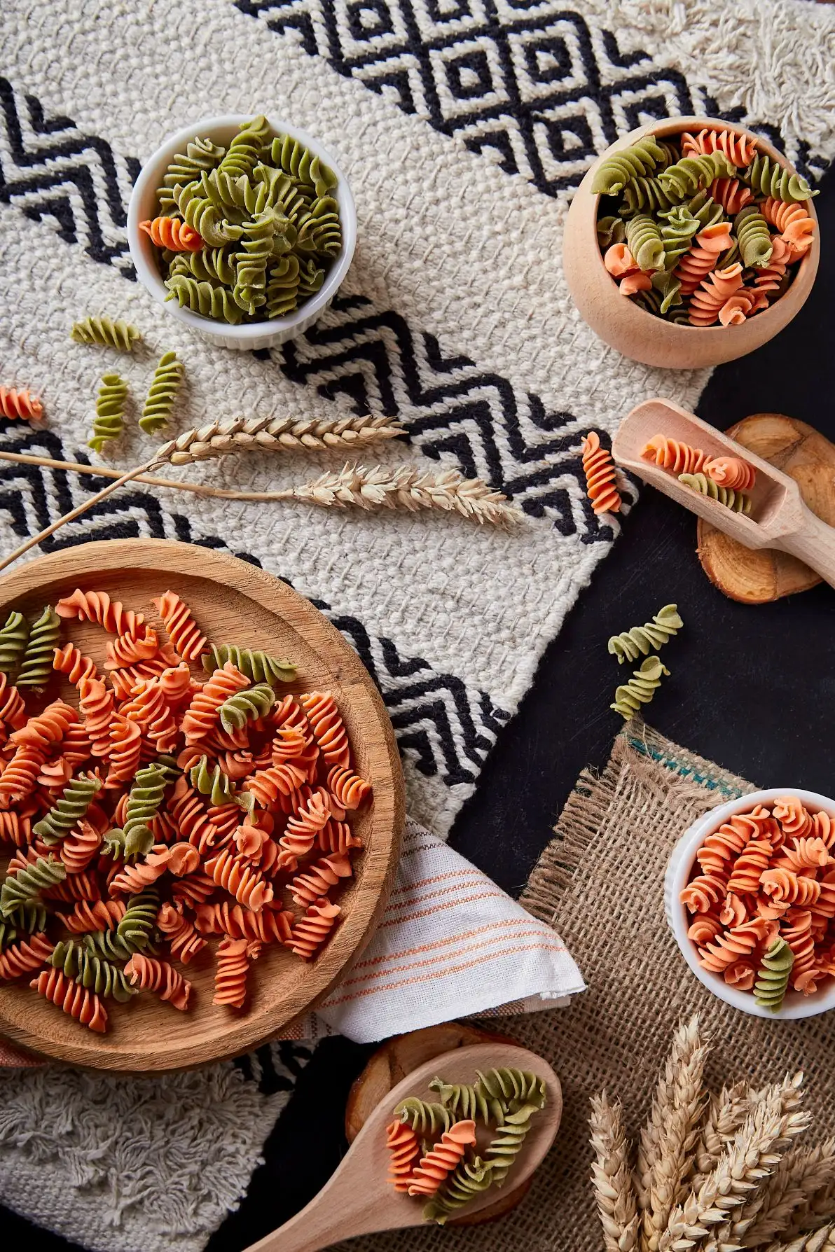 Pâtes colorées à base de légumes