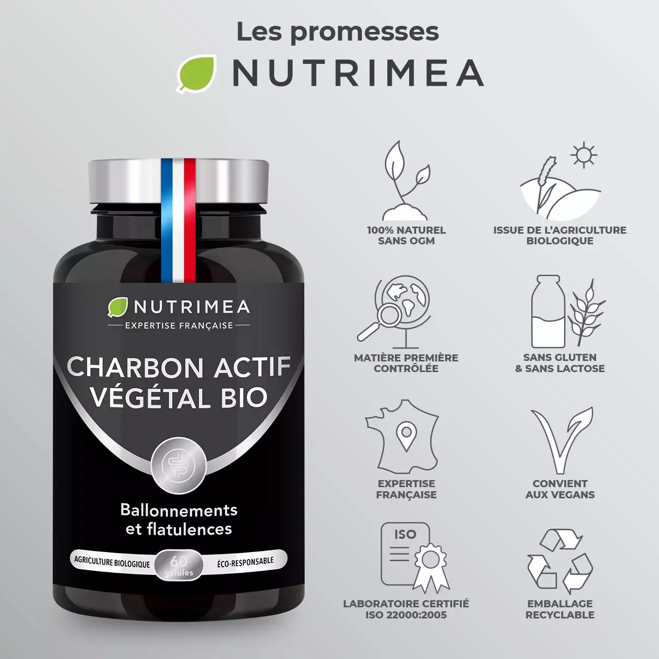 Gélules de Charbon végétal actif bio