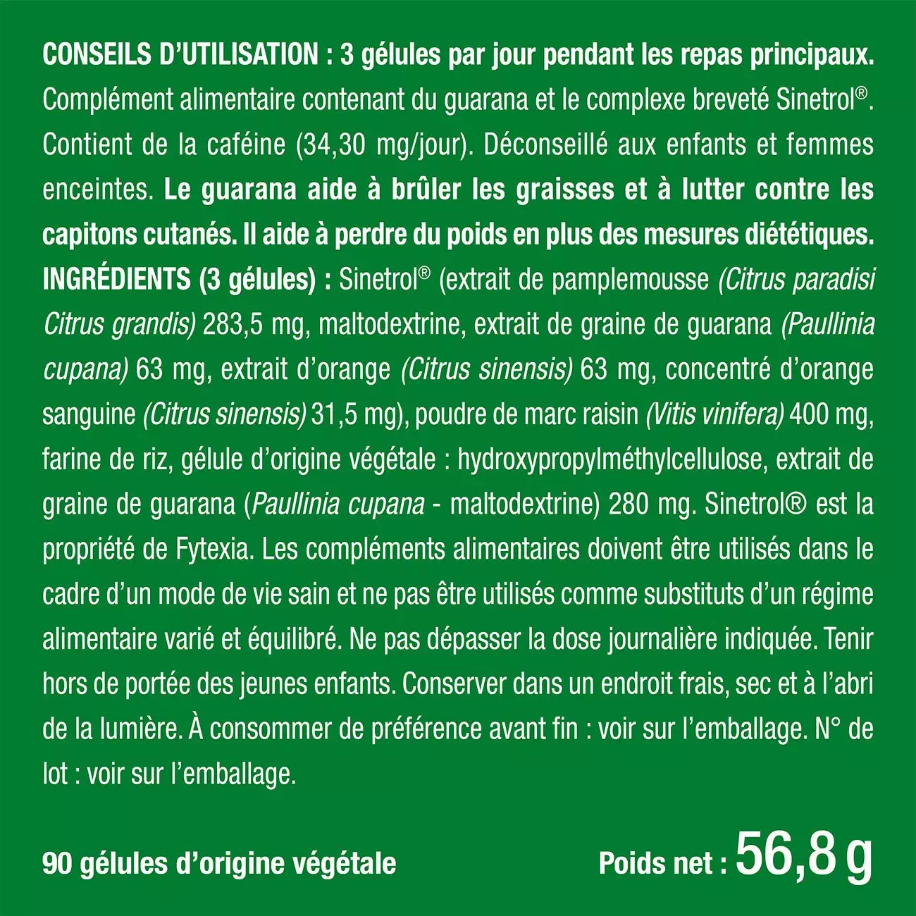 Bienfaits et contre indications pour Complexe anti-cellulite