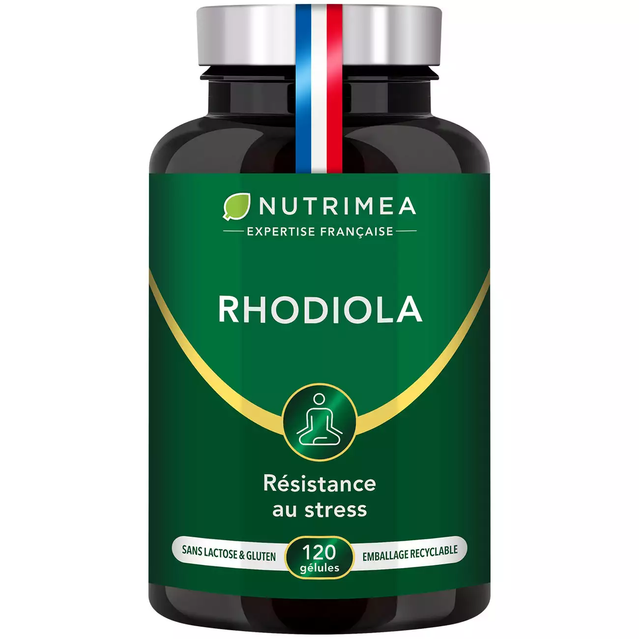 Fond blanc du pilulier de Rhodiola