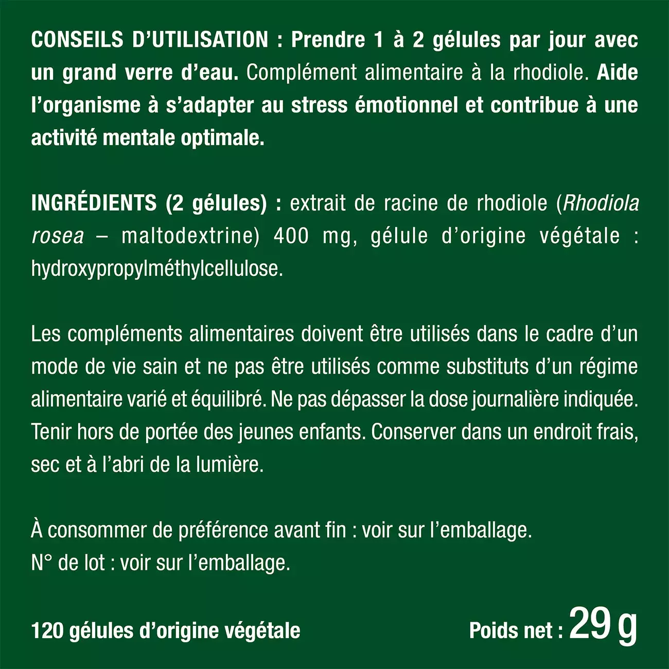 Bienfaits et contre indications pour Rhodiola