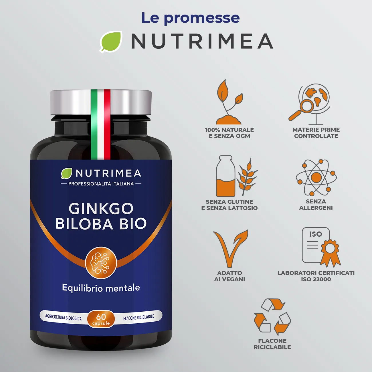 Integratore per memoria e concentrazione con Ginkgo Biloba e Salvia