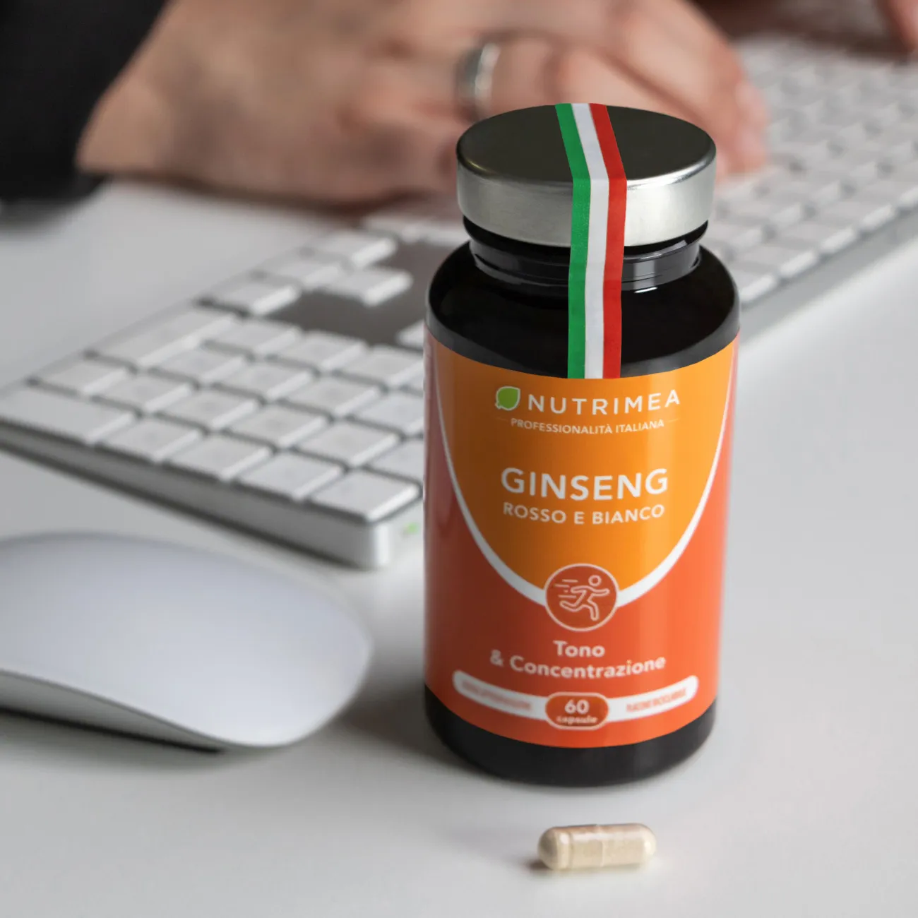 Integratore alimentare e capsule di Ginseng Rosso e Bianco