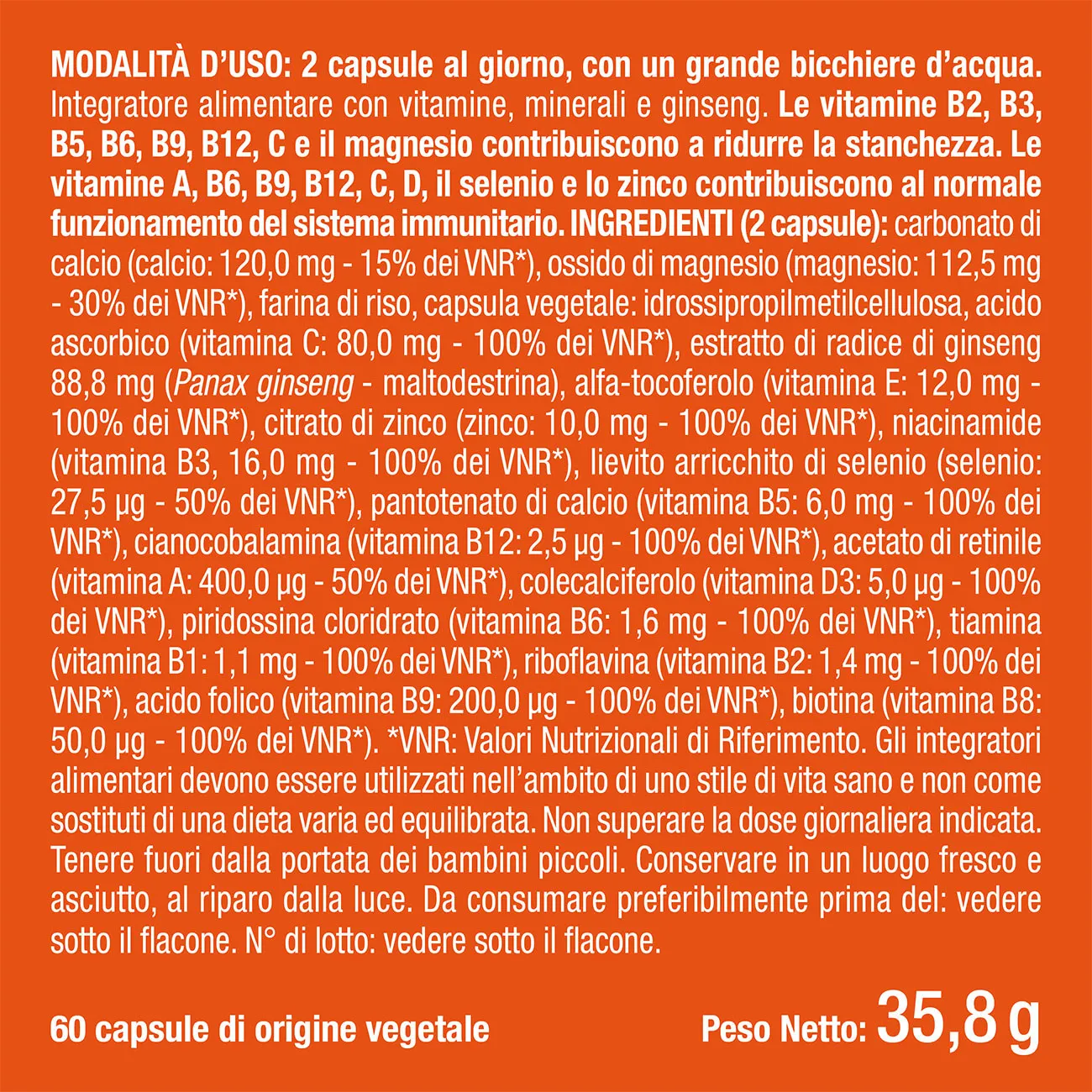 integratore alimentare multivitaminico per energia e difese immunitarie